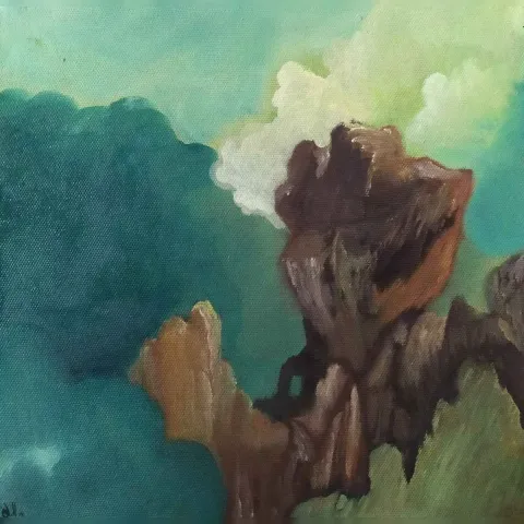 "İsimsiz" eseri AĞIT UĞUR ULUDAĞ tarafından 2019 yılında 25x25 cm ölçülerinde Tuval üzeri yağlı boya tekniği ile yapılmıştır.
