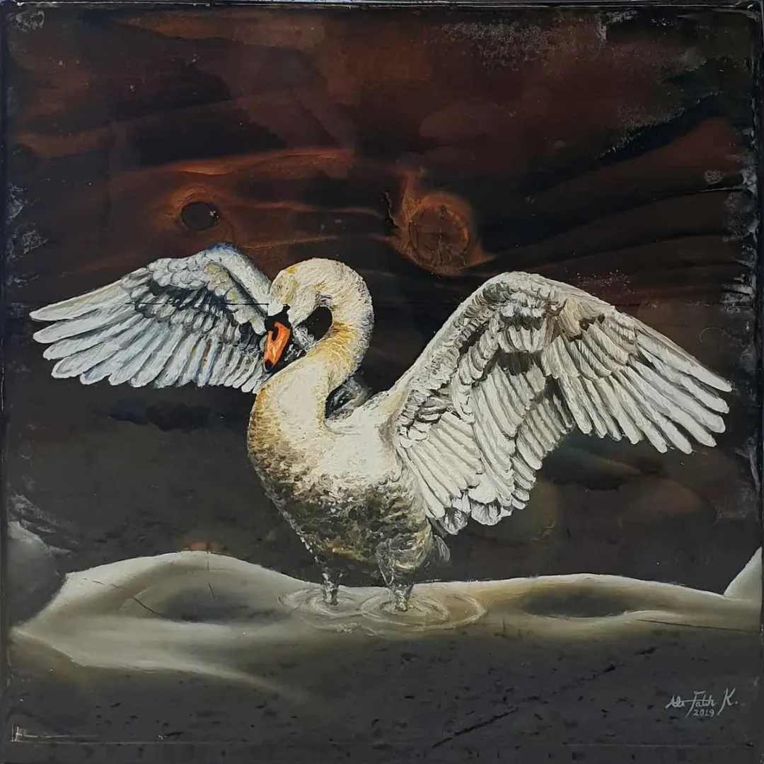 ALİ FATİH KÜÇÜKOSMANOĞLU — “İsimsiz”, 2019 "İsimsiz" eseri ALİ FATİH KÜÇÜKOSMANOĞLU tarafından 2019 yılında 25x25 cm ölçülerinde Ahşap üzeri yağlı boya + epoksi tekniği ile yapılmıştır.