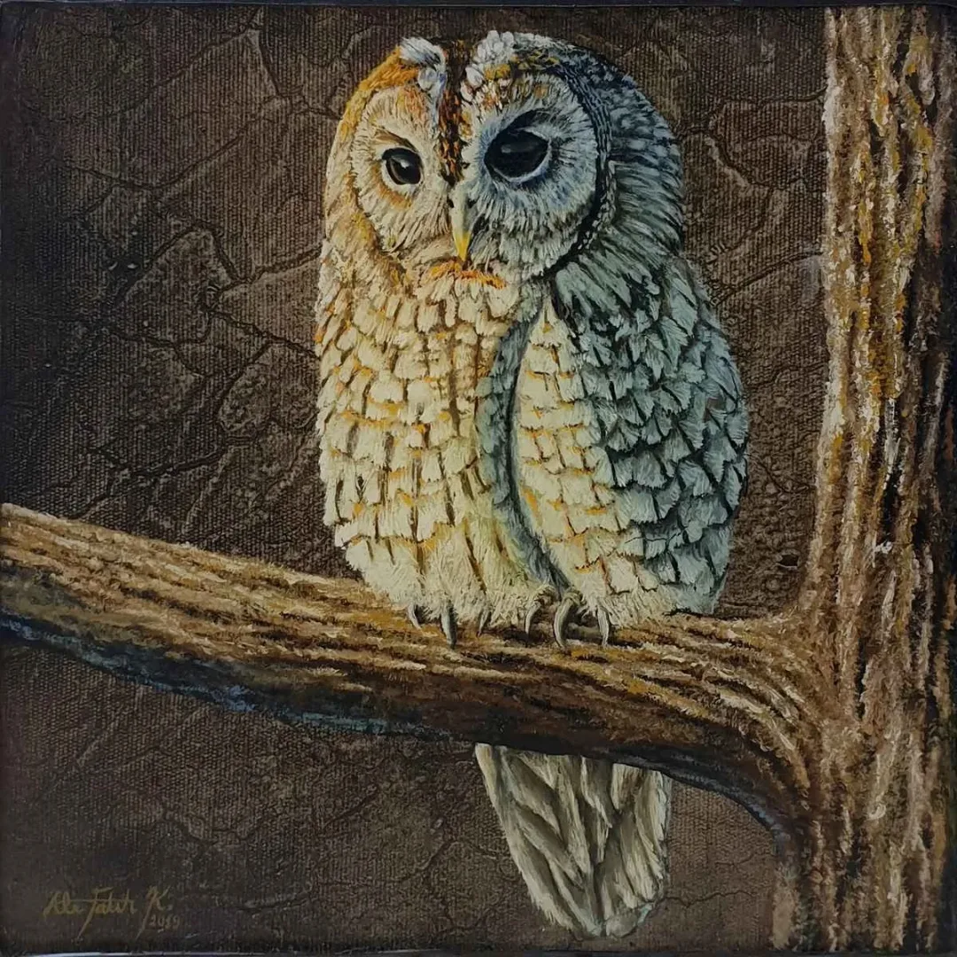 ALİ FATİH KÜÇÜKOSMANOĞLU — “İsimsiz”, 2019 "İsimsiz" eseri ALİ FATİH KÜÇÜKOSMANOĞLU tarafından 2019 yılında 25x25 cm ölçülerinde Tuval üzeri yağlı boya + epoksi tekniği ile yapılmıştır.