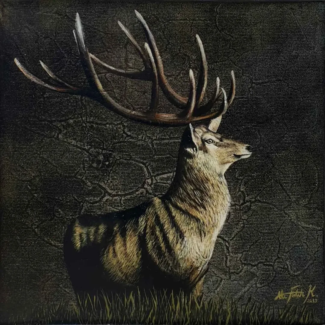 ALİ FATİH KÜÇÜKOSMANOĞLU — “İsimsiz”, 2019 "İsimsiz" eseri ALİ FATİH KÜÇÜKOSMANOĞLU tarafından 2019 yılında 25x25 cm ölçülerinde Tuval üzeri yağlı boya + epoksi tekniği ile yapılmıştır.