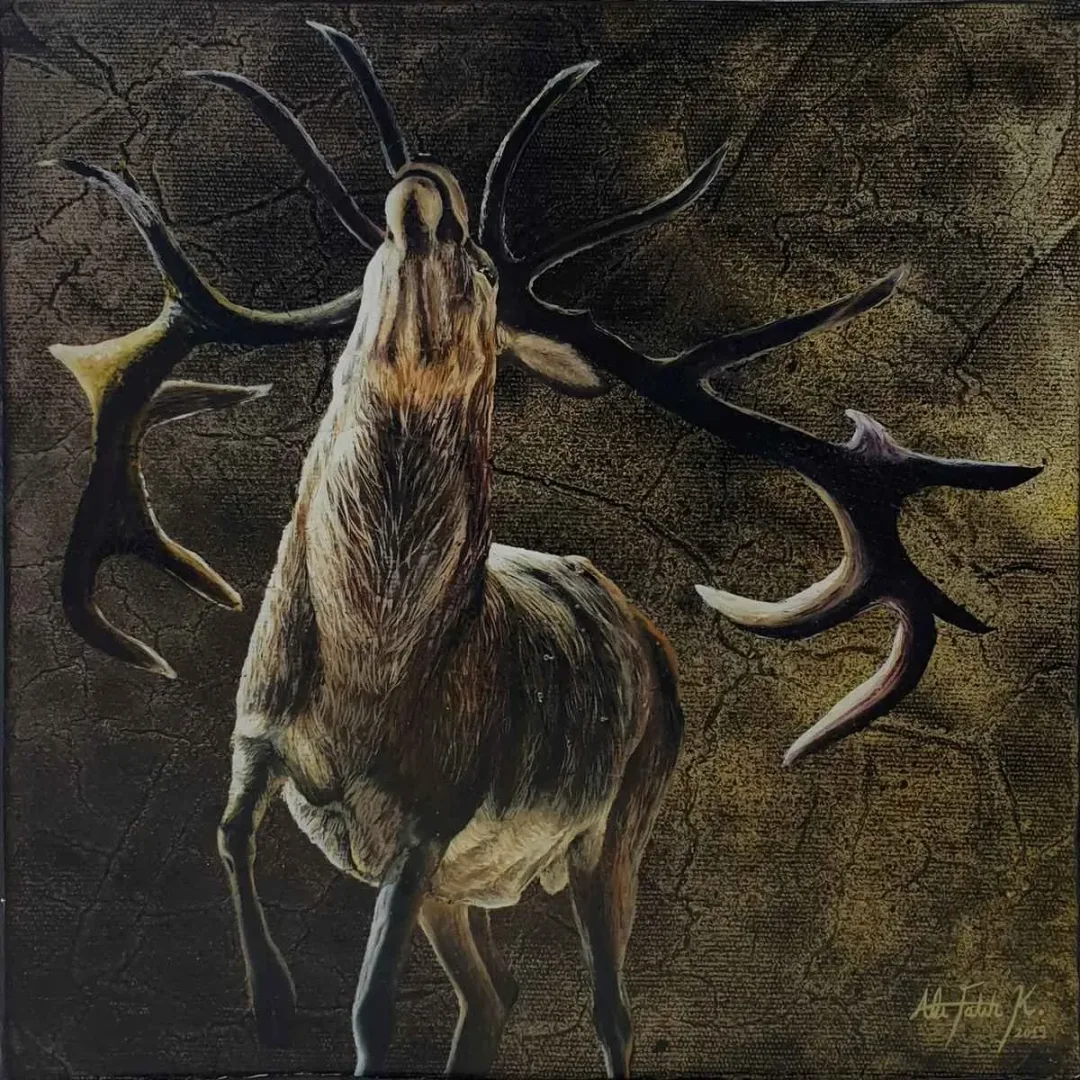 ALİ FATİH KÜÇÜKOSMANOĞLU — “İsimsiz”, 2019 "İsimsiz" eseri ALİ FATİH KÜÇÜKOSMANOĞLU tarafından 2019 yılında 25x25 cm ölçülerinde Tuval üzeri yağlı boya + epoksi tekniği ile yapılmıştır.