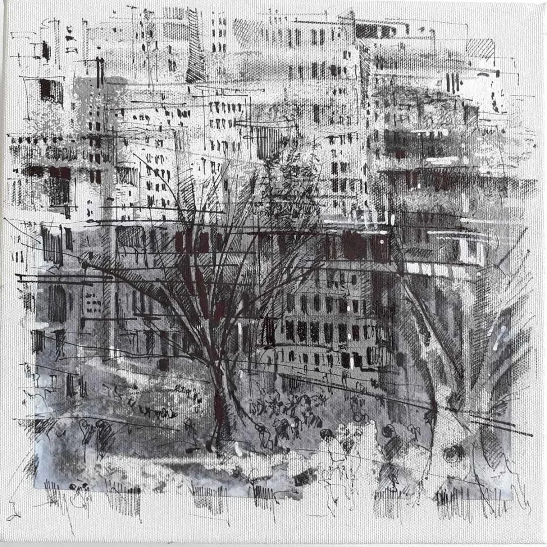 AYHAN ÇETİN — “İsimsiz”, 2019 "İsimsiz" eseri AYHAN ÇETİN tarafından 2019 yılında 25x25 cm ölçülerinde Tuval üzeri akrilik boya tekniği ile yapılmıştır.