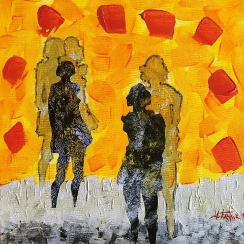 "İsimsiz" eseri AYBEN KAYNAR TANIR tarafından 2019 yılında 25x25 cm ölçülerinde Tuval üzeri yağlı boya tekniği ile yapılmıştır.