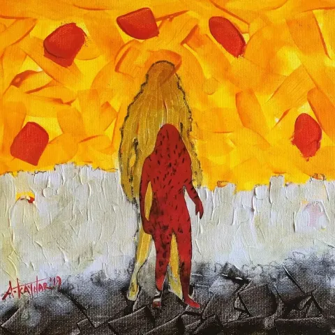 "İsimsiz" eseri AYBEN KAYNAR TANIR tarafından 2019 yılında 25x25 cm ölçülerinde Tuval üzeri yağlı boya tekniği ile yapılmıştır.
