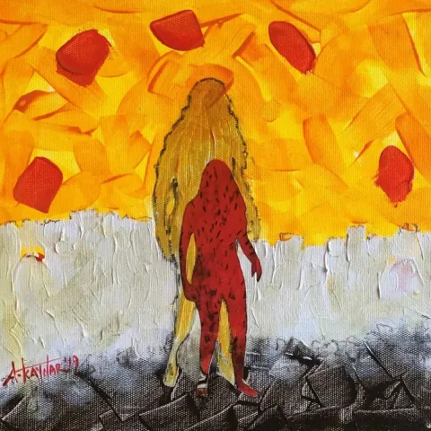 "İsimsiz" eseri AYBEN KAYNAR TANIR tarafından 2019 yılında 25x25 cm ölçülerinde Tuval üzeri yağlı boya tekniği ile yapılmıştır.