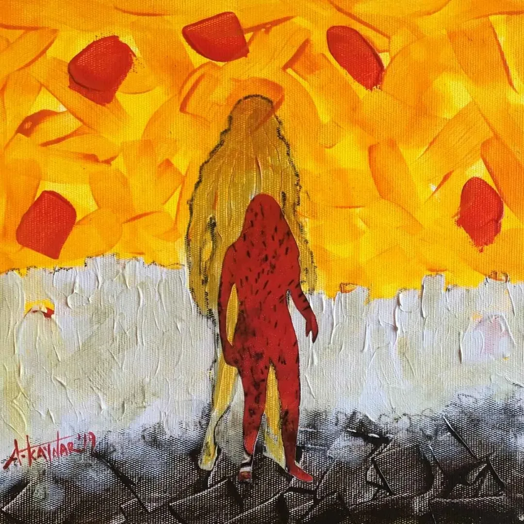 AYBEN KAYNAR TANIR — “İsimsiz”, 2019 "İsimsiz" eseri AYBEN KAYNAR TANIR tarafından 2019 yılında 25x25 cm ölçülerinde Tuval üzeri yağlı boya tekniği ile yapılmıştır.