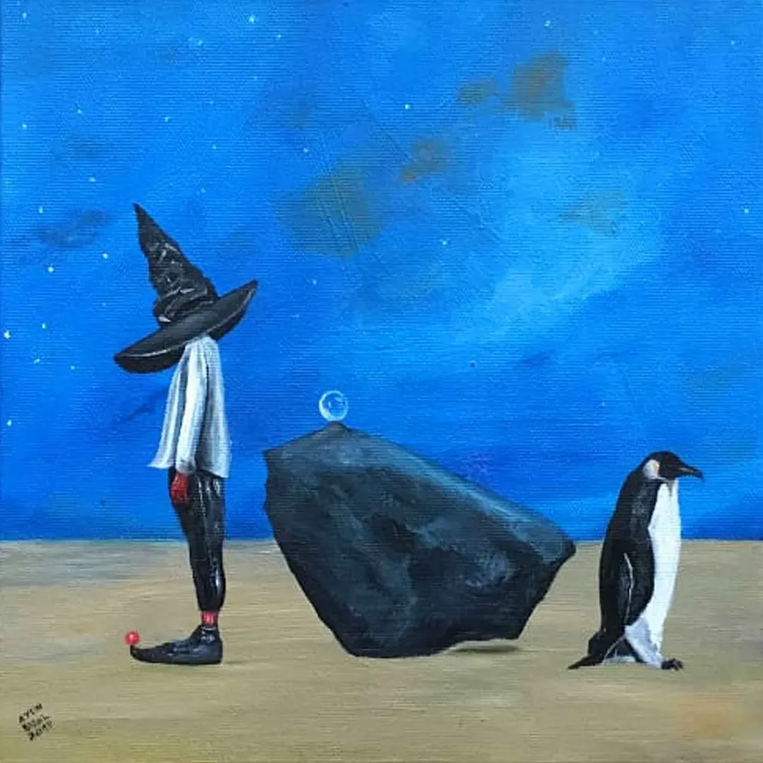 AYDIN BÜNGÜL — “İsimsiz”, 2019 "İsimsiz" eseri AYDIN BÜNGÜL tarafından 2019 yılında 25x25 cm ölçülerinde Tuval üzeri yağlı boya tekniği ile yapılmıştır.