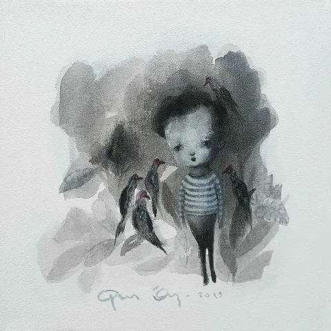 AYSUN ÖZ — “İsimsiz”, 2019 "İsimsiz" eseri AYSUN ÖZ tarafından 2019 yılında 25x25 cm ölçülerinde Tuval üzeri akrilik boya tekniği ile yapılmıştır.