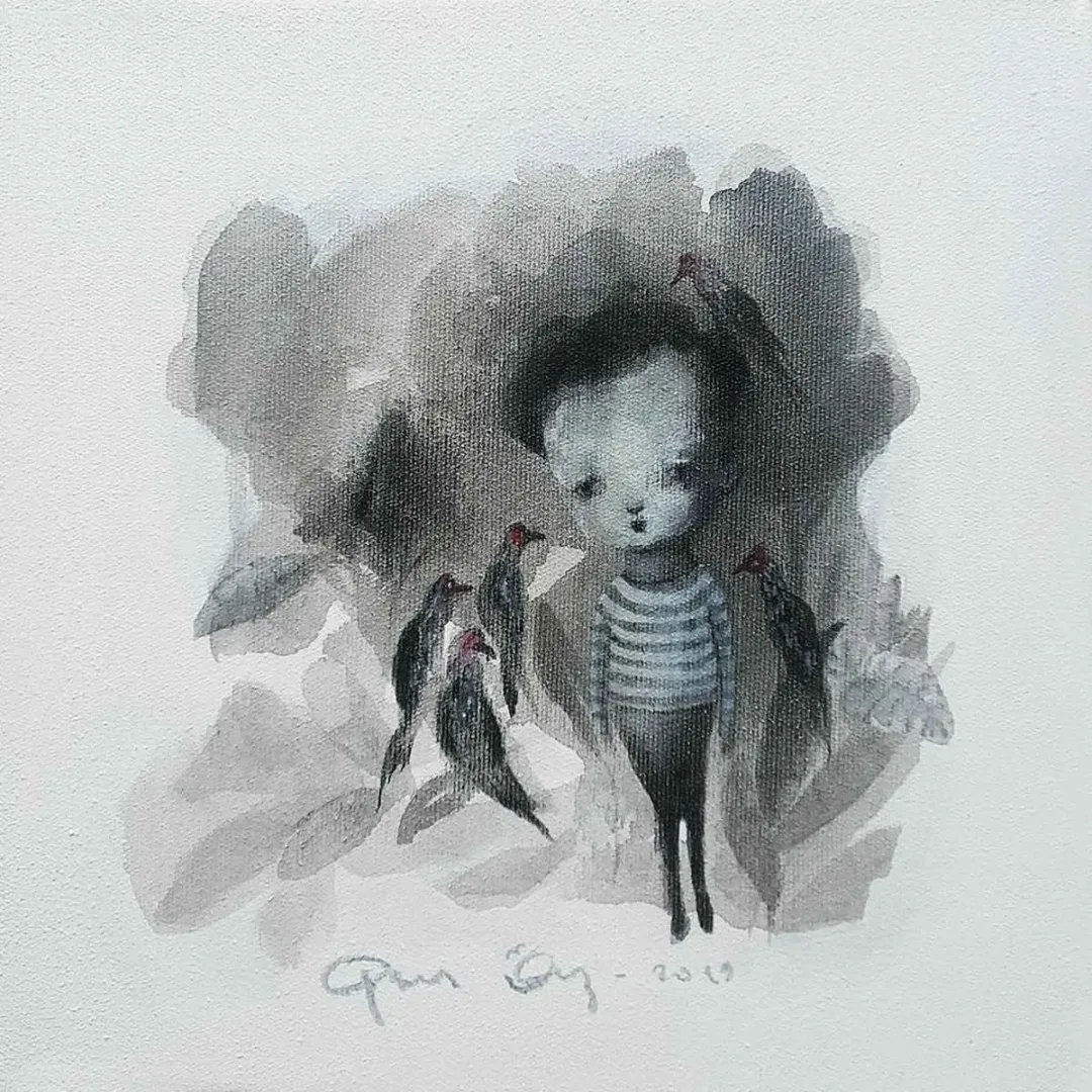 AYSUN ÖZ — “İsimsiz”, 2019 "İsimsiz" eseri AYSUN ÖZ tarafından 2019 yılında 25x25 cm ölçülerinde Tuval üzeri akrilik boya tekniği ile yapılmıştır.