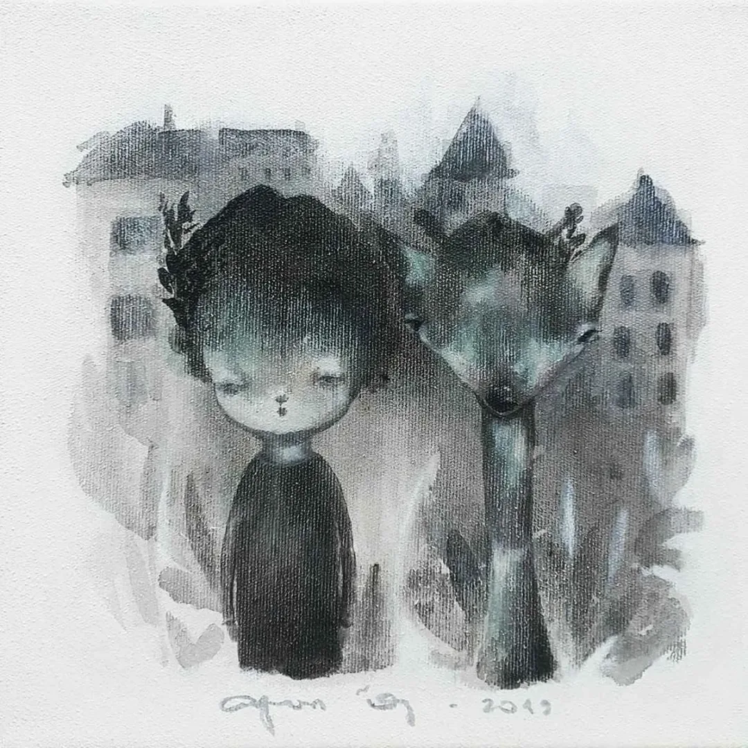 AYSUN ÖZ — “İsimsiz”, 2019 "İsimsiz" eseri AYSUN ÖZ tarafından 2019 yılında 25x25 cm ölçülerinde Tuval üzeri akrilik boya tekniği ile yapılmıştır.