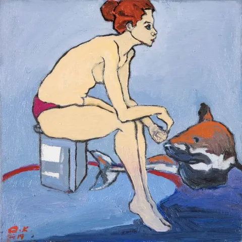"İsimsiz" eseri AYŞENUR KÖKSAL tarafından 2019 yılında 25x25 cm ölçülerinde Tuval üzeri yağlı boya tekniği ile yapılmıştır.