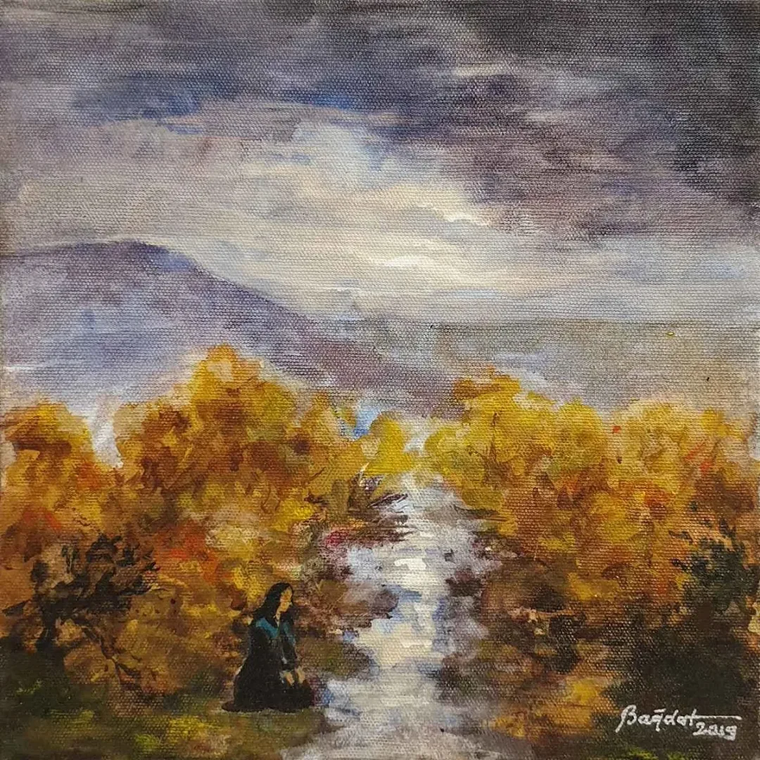 "İsimsiz" eseri BAĞDAT DEMİRCİOĞLU tarafından 2019 yılında 25x25 cm ölçülerinde Tuval üzeri yağlı boya tekniği ile yapılmıştır.