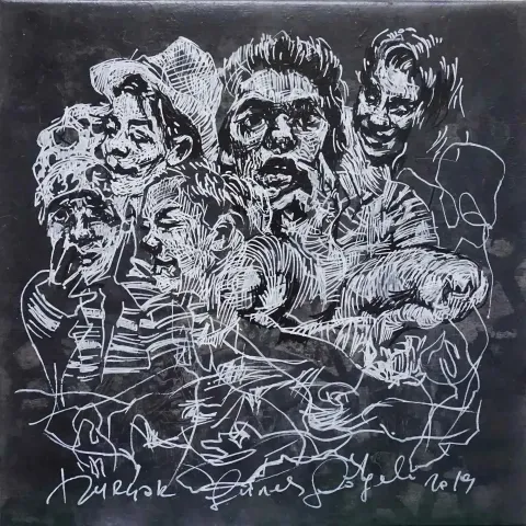 BURÇAK GÜNER GÖLGELİ — “Untitled”, 2019 "İsimsiz" eseri BURÇAK GÜNER GÖLGELİ tarafından 2019 yılında 25x25 cm ölçülerinde Tuval üzeri akrilik boya tekniği ile yapılmıştır.