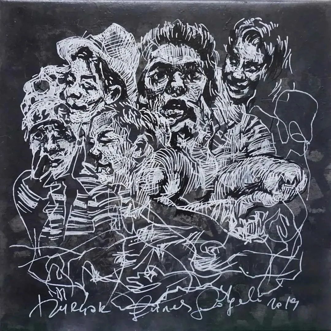 BURÇAK GÜNER GÖLGELİ — “Untitled”, 2019 "İsimsiz" eseri BURÇAK GÜNER GÖLGELİ tarafından 2019 yılında 25x25 cm ölçülerinde Tuval üzeri akrilik boya tekniği ile yapılmıştır.