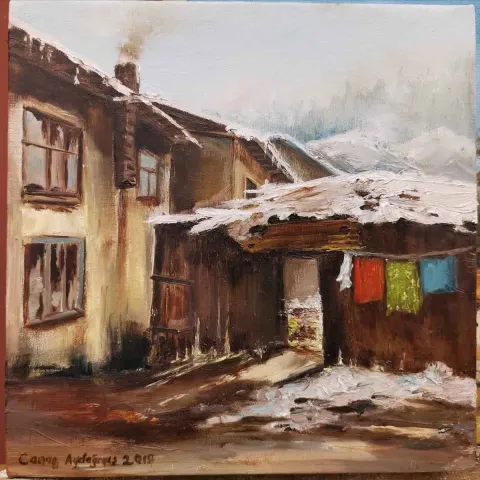 "İsimsiz" eseri CANAN AYDOĞMUŞ tarafından 2019 yılında 25x25 cm ölçülerinde Tuval üzeri yağlı boya tekniği ile yapılmıştır.