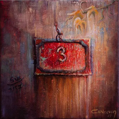 CANSEVEN BAHÇECİ — “İsimsiz”, 2019 "İsimsiz" eseri CANSEVEN BAHÇECİ tarafından 2019 yılında 25x25 cm ölçülerinde Tuval üzeri yağlı boya tekniği ile yapılmıştır.