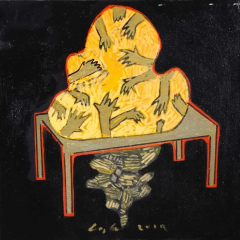 ÇAĞLAR UZUN — “İsimsiz”, 2019 "İsimsiz" eseri ÇAĞLAR UZUN tarafından 2019 yılında 25x25 cm ölçülerinde Tuval üzeri yağlı boya tekniği ile yapılmıştır.