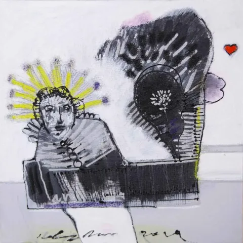 ÇAĞLAR UZUN — “İsimsiz”, 2019 "İsimsiz" eseri ÇAĞLAR UZUN tarafından 2019 yılında 25x25 cm ölçülerinde Tuval üzeri yağlı boya tekniği ile yapılmıştır.
