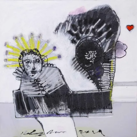 ÇAĞLAR UZUN — “İsimsiz”, 2019 "İsimsiz" eseri ÇAĞLAR UZUN tarafından 2019 yılında 25x25 cm ölçülerinde Tuval üzeri yağlı boya tekniği ile yapılmıştır.