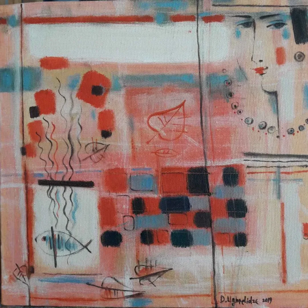 DAVİT UGHRELİDZE — “İsimsiz”, 2019 "İsimsiz" eseri DAVİT UGHRELİDZE tarafından 2019 yılında 25x25 cm ölçülerinde Tuval üzeri yağlı boya tekniği ile yapılmıştır.