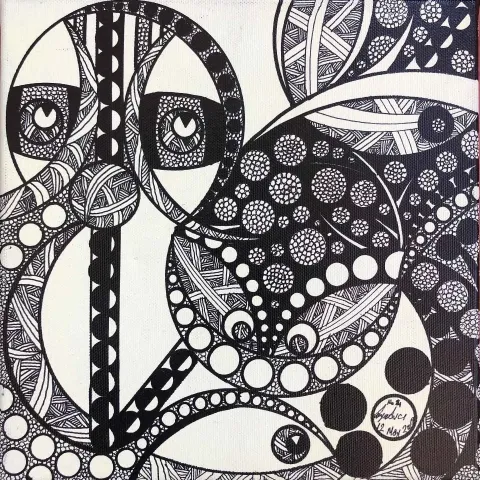 DERYA AVCI — “Untitled”, 2019 "İsimsiz" eseri DERYA AVCI tarafından 2019 yılında 25x25 cm ölçülerinde Tuval üzeri akrilik boya tekniği ile yapılmıştır.
