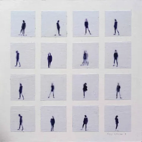 DUYGU AYDOĞAN — “Untitled”, 2019 "İsimsiz" eseri DUYGU AYDOĞAN tarafından 2019 yılında 25x25 cm ölçülerinde Duralit üzeri karışık teknik tekniği ile yapılmıştır.
