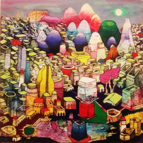 EFE KASAPLAR — “Lake&Amp;Pool”, 2019 "Lake&Amp;Pool" eseri EFE KASAPLAR tarafından 2019 yılında 25x25 cm ölçülerinde Tuval üzeri yağlı boya tekniği ile yapılmıştır.