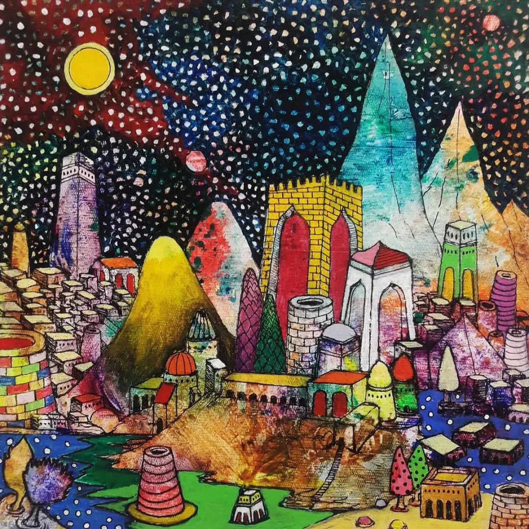 yakınlaştır "Pink Castle" eseri EFE KASAPLAR tarafından 2019 yılında 25x25 cm ölçülerinde Tuval üzeri yağlı boya tekniği ile yapılmıştır.