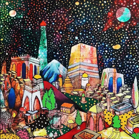 EFE KASAPLAR — “Fantazi Oryantal”, 2019 "Fantazi Oryantal" eseri EFE KASAPLAR tarafından 2019 yılında 25x25 cm ölçülerinde Tuval üzeri yağlı boya tekniği ile yapılmıştır.