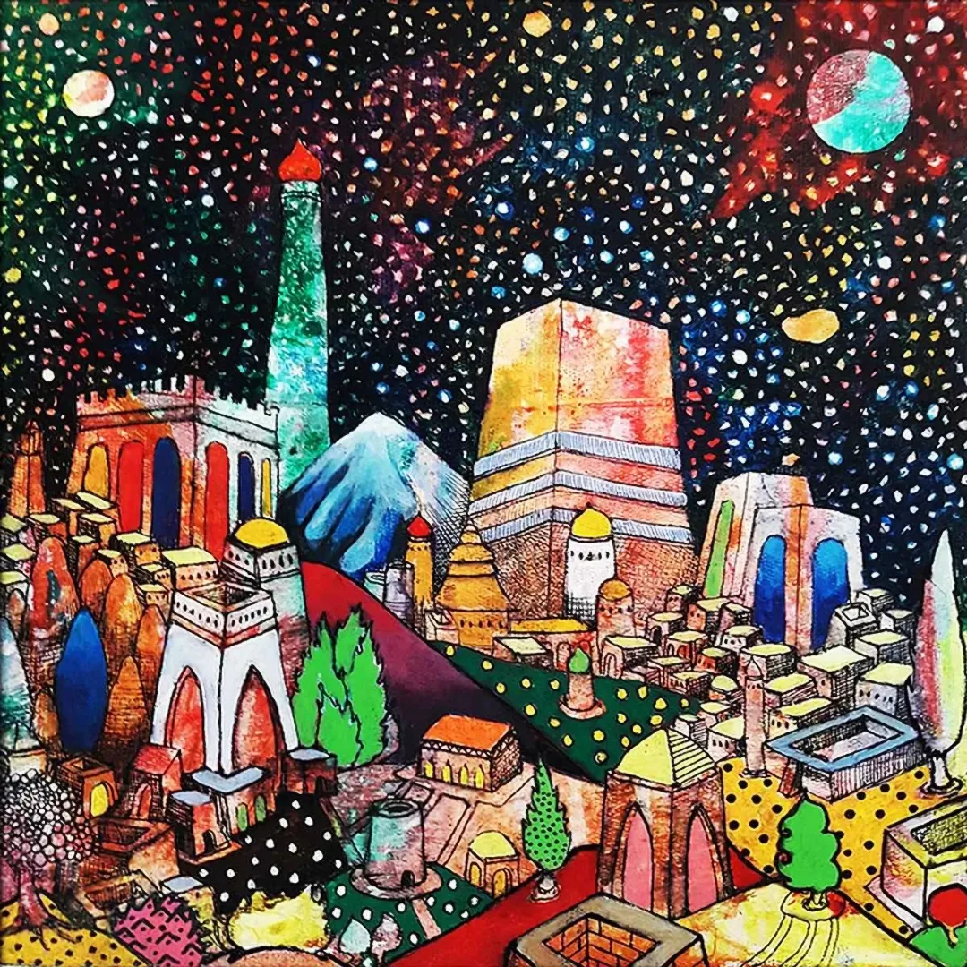 "Fantazi Oryantal" eseri EFE KASAPLAR tarafından 2019 yılında 25x25 cm ölçülerinde Tuval üzeri yağlı boya tekniği ile yapılmıştır.