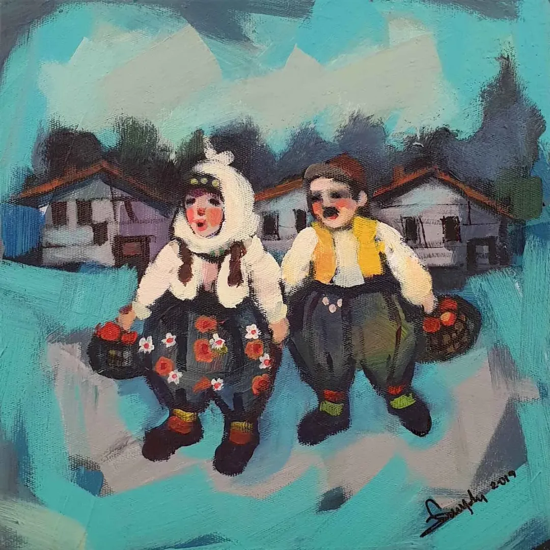 EMEL YALIN — “İsimsiz”, 2019 "İsimsiz" eseri EMEL YALIN tarafından 2019 yılında 25x25 cm ölçülerinde Tuval üzeri akrilik boya tekniği ile yapılmıştır.