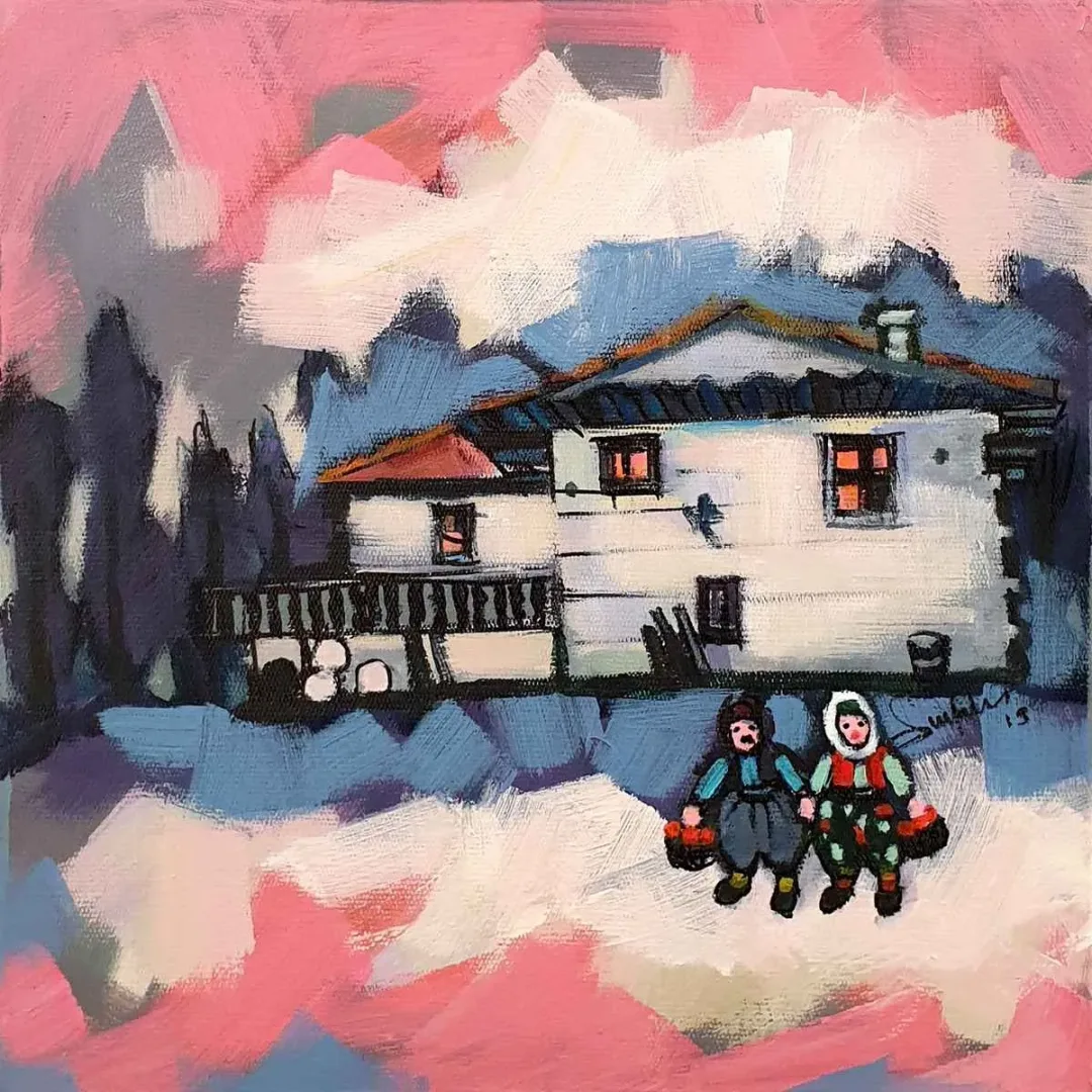 EMEL YALIN — “İsimsiz”, 2019 "İsimsiz" eseri EMEL YALIN tarafından 2019 yılında 25x25 cm ölçülerinde Tuval üzeri akrilik boya tekniği ile yapılmıştır.
