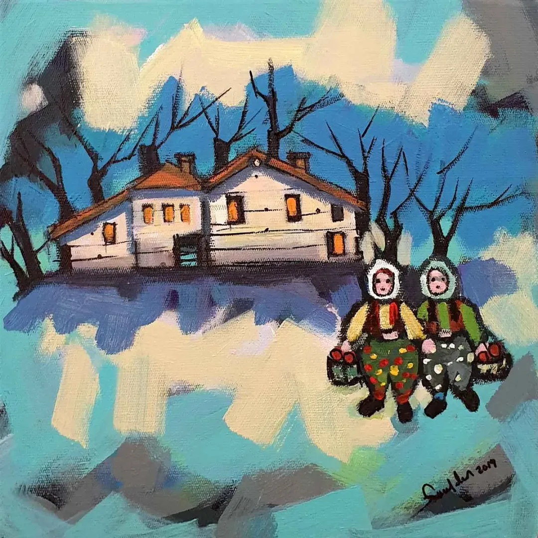 EMEL YALIN — “İsimsiz”, 2019 "İsimsiz" eseri EMEL YALIN tarafından 2019 yılında 25x25 cm ölçülerinde Tuval üzeri akrilik boya tekniği ile yapılmıştır.