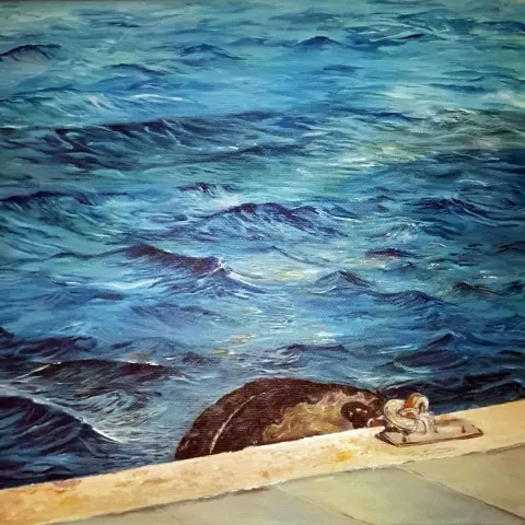 ESEN DENİZ ENGİN — “Untitled”, 2019 "İsimsiz" eseri ESEN DENİZ ENGİN tarafından 2019 yılında 25x25 cm ölçülerinde Tuval üzeri yağlı boya tekniği ile yapılmıştır.