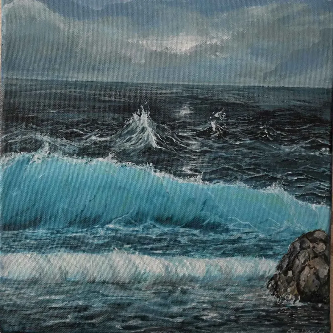 ESEN DENİZ ENGİN — “İsimsiz”, 2019 "İsimsiz" eseri ESEN DENİZ ENGİN tarafından 2019 yılında 25x25 cm ölçülerinde Tuval üzeri yağlı boya tekniği ile yapılmıştır.