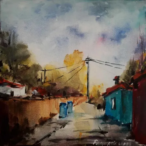 "İsimsiz" eseri FİKRİYE ATİK GÜNEŞ tarafından 2019 yılında 25x25 cm ölçülerinde Tuval üzeri akrilik boya tekniği ile yapılmıştır.