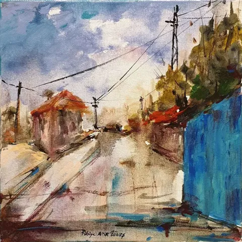 "İsimsiz" eseri FİKRİYE ATİK GÜNEŞ tarafından 2019 yılında 25x25 cm ölçülerinde Tuval üzeri akrilik boya tekniği ile yapılmıştır.