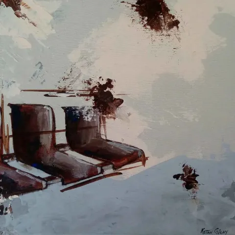 GÜLAY KOTAN — “İsimsiz”, 2019 "İsimsiz" eseri GÜLAY KOTAN tarafından 2019 yılında 25x25 cm ölçülerinde Tuval üzeri akrilik boya tekniği ile yapılmıştır.