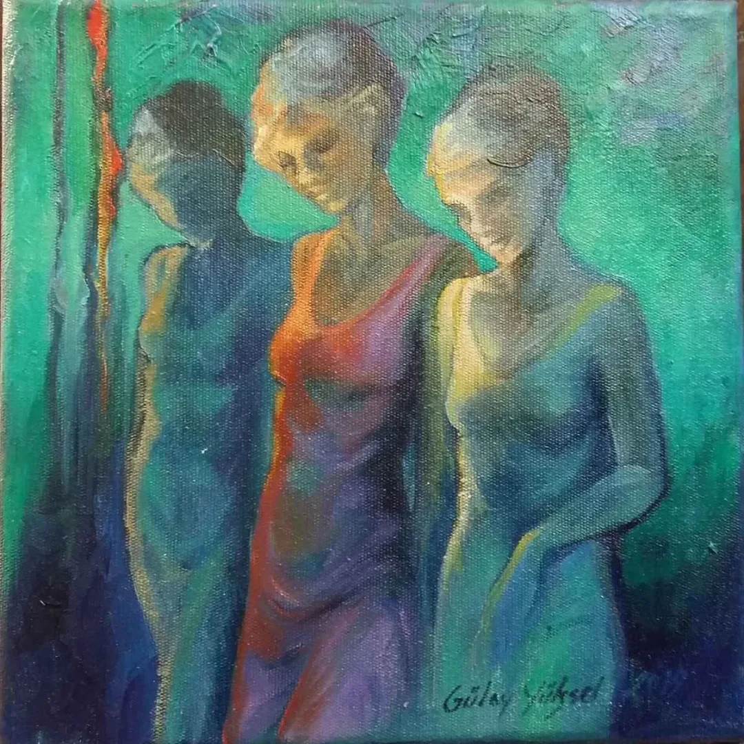 GÜLAY YÜKSEL — “İsimsiz”, 2019 "İsimsiz" eseri GÜLAY YÜKSEL tarafından 2019 yılında 25x25 cm ölçülerinde Tuval üzeri yağlı boya tekniği ile yapılmıştır.