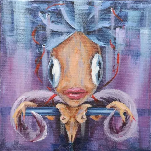 GÜLBUĞ MUKADDES KILINÇ — “İsimsiz”, 2019 "İsimsiz" eseri GÜLBUĞ MUKADDES KILINÇ tarafından 2019 yılında 25x25 cm ölçülerinde Tuval üzeri yağlı boya tekniği ile yapılmıştır.