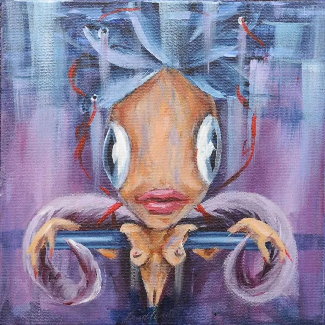 GÜLBUĞ MUKADDES KILINÇ — “İsimsiz”, 2019 "İsimsiz" eseri GÜLBUĞ MUKADDES KILINÇ tarafından 2019 yılında 25x25 cm ölçülerinde Tuval üzeri yağlı boya tekniği ile yapılmıştır.