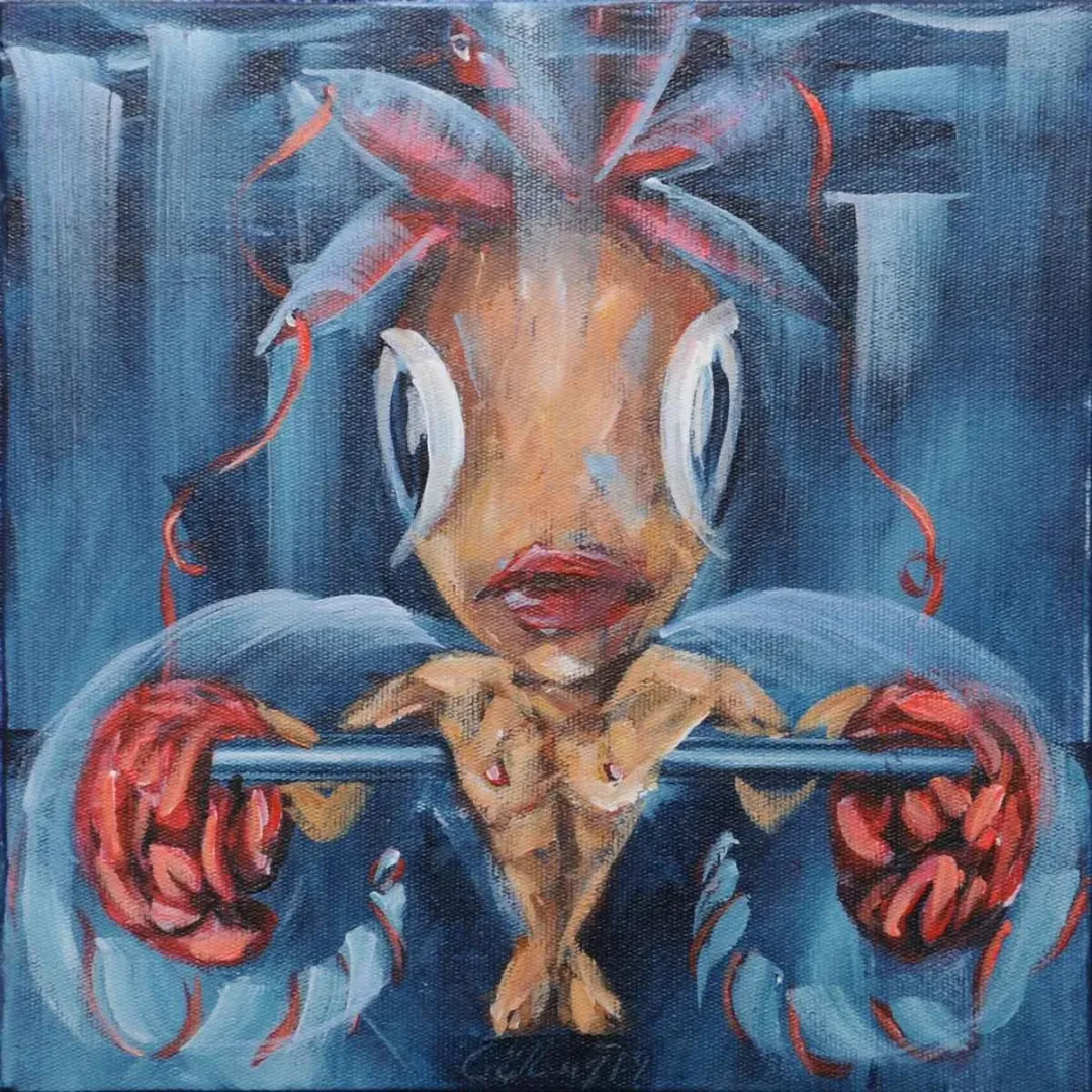GÜLBUĞ MUKADDES KILINÇ — “İsimsiz”, 2019 "İsimsiz" eseri GÜLBUĞ MUKADDES KILINÇ tarafından 2019 yılında 25x25 cm ölçülerinde Tuval üzeri yağlı boya tekniği ile yapılmıştır.