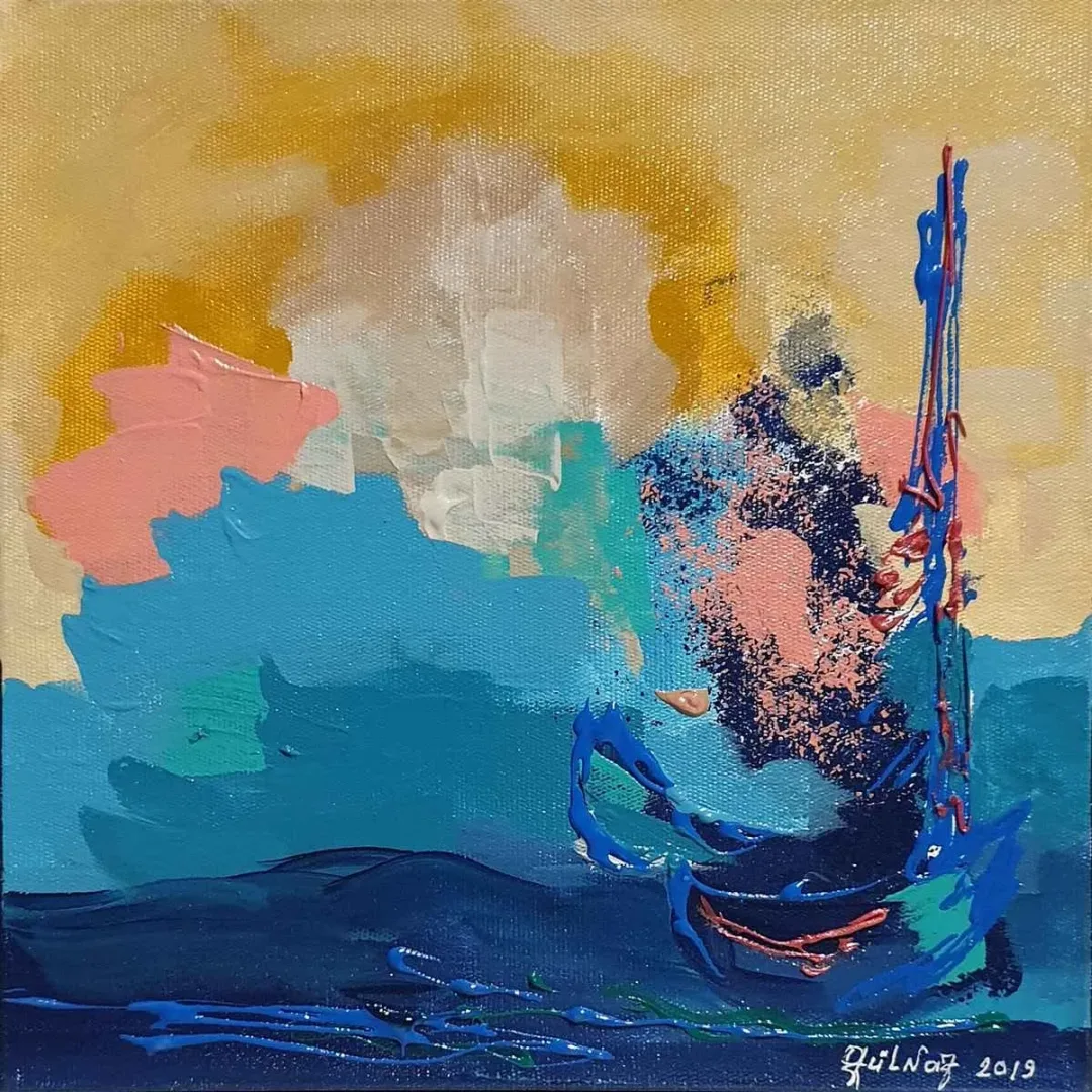 GÜLNAZ YILMAZ TEZCAN — “İsimsiz”, 2019 "İsimsiz" eseri GÜLNAZ YILMAZ TEZCAN tarafından 2019 yılında 25x25 cm ölçülerinde Tuval üzeri yağlı boya tekniği ile yapılmıştır.