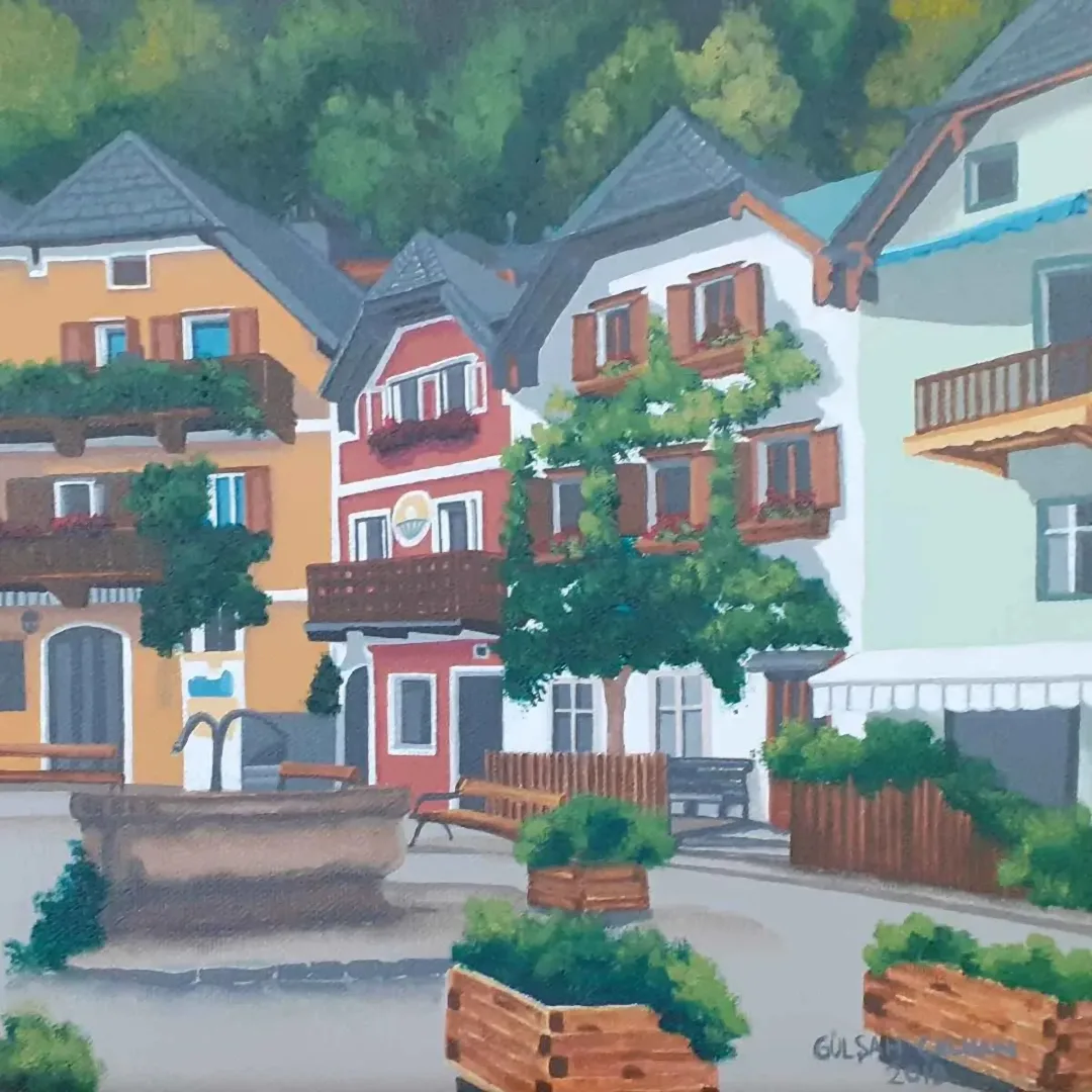"İsimsiz" eseri GÜLŞAH ÇALHAN tarafından 2019 yılında 25x25 cm ölçülerinde Tuval üzeri yağlı boya tekniği ile yapılmıştır.