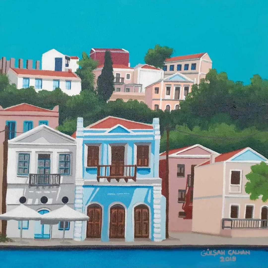GÜLŞAH ÇALHAN — “İsimsiz”, 2019 "İsimsiz" eseri GÜLŞAH ÇALHAN tarafından 2019 yılında 25x25 cm ölçülerinde Tuval üzeri yağlı boya tekniği ile yapılmıştır.