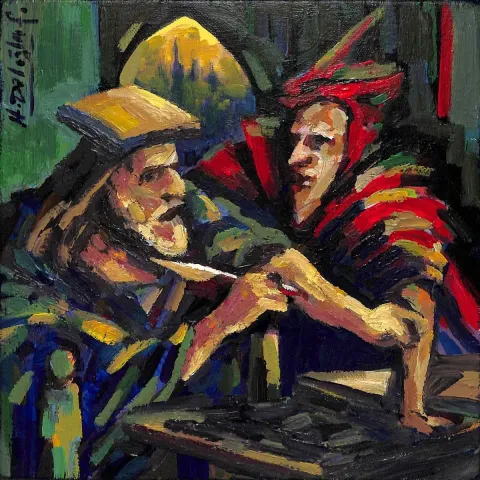 "İsimsiz" eseri HAKAN DALOĞLU tarafından 2019 yılında 25x25 cm ölçülerinde Tuval üzeri yağlı boya tekniği ile yapılmıştır.