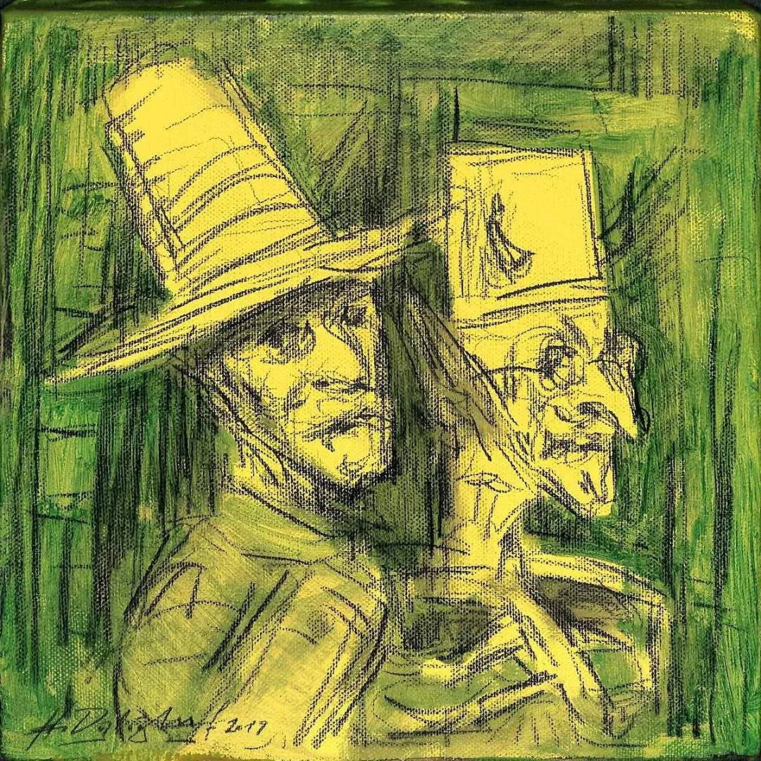 HAKAN DALOĞLU — “İsimsiz”, 2019 "İsimsiz" eseri HAKAN DALOĞLU tarafından 2019 yılında 25x25 cm ölçülerinde Tuval üzeri yağlı boya tekniği ile yapılmıştır.