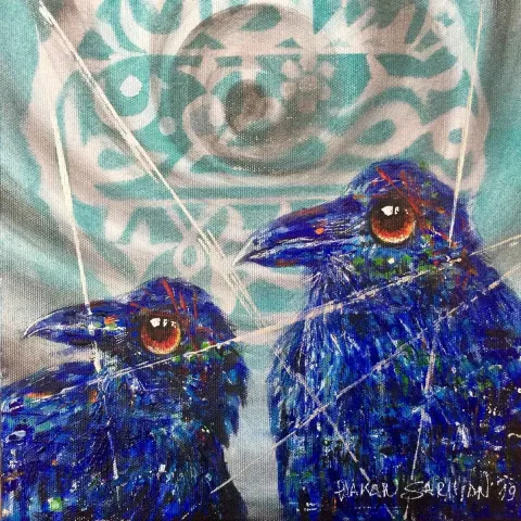 HAKAN SARIHAN — “İsimsiz”, 2019 "İsimsiz" eseri HAKAN SARIHAN tarafından 2019 yılında 25x25 cm ölçülerinde Tuval üzeri yağlı boya tekniği ile yapılmıştır.