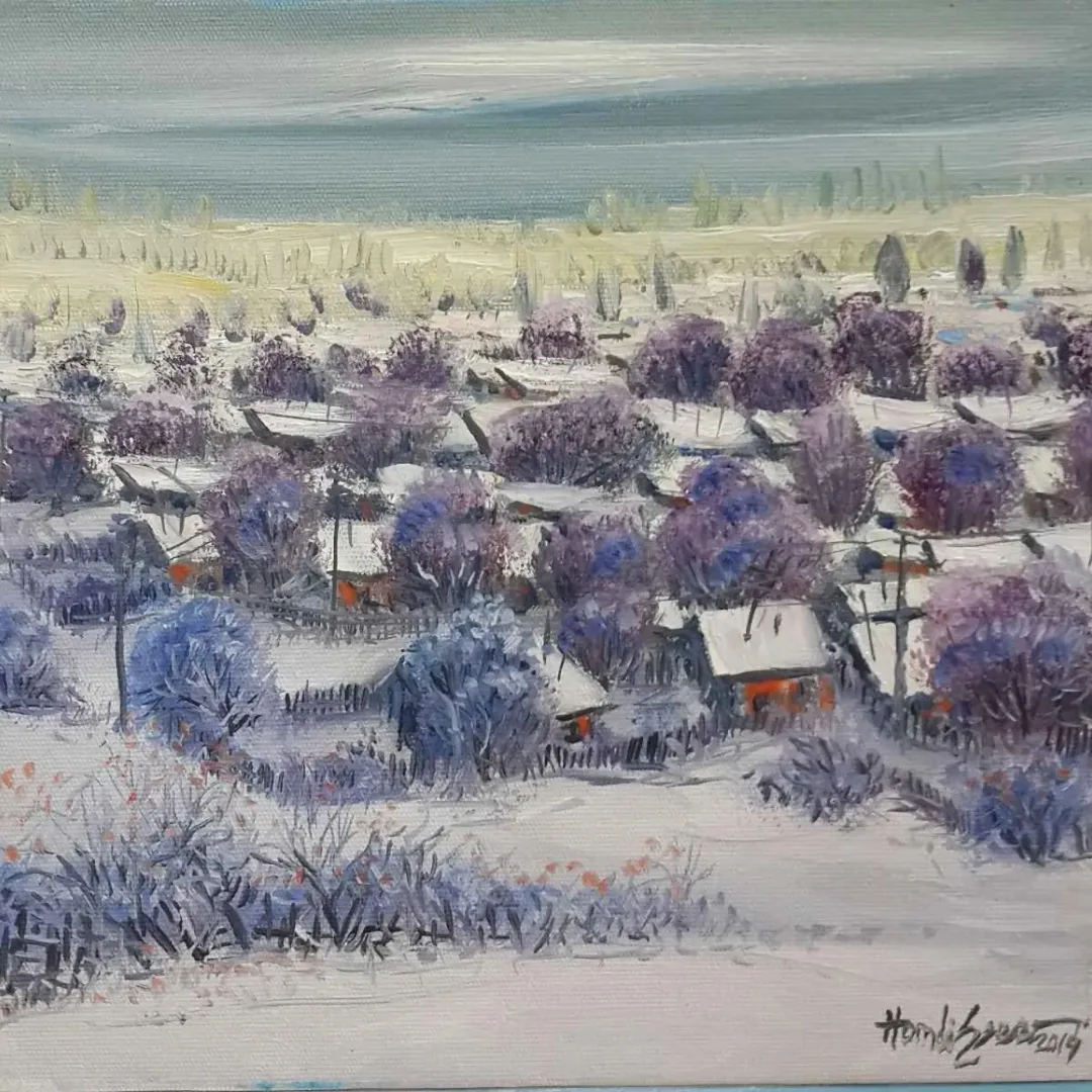 "İsimsiz" eseri HAMDİ ESER tarafından 2019 yılında 25x25 cm ölçülerinde Tuval üzeri yağlı boya tekniği ile yapılmıştır.