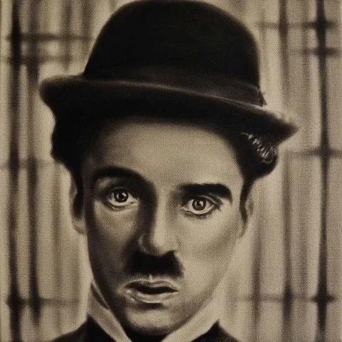 "Chalie Chaplin" eseri HASAN BASRİ İNAN tarafından 2019 yılında 25x25 cm ölçülerinde Tuval üzeri yağlı boya tekniği ile yapılmıştır.